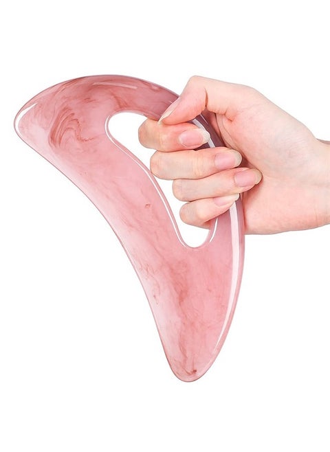 Gua Sha Massage Tool with Handle (Resin) Larger Guasha Scraping Tool for Back Neck Face Leg Massage, Lymphatic Drainage, Cellulite Remove - Large