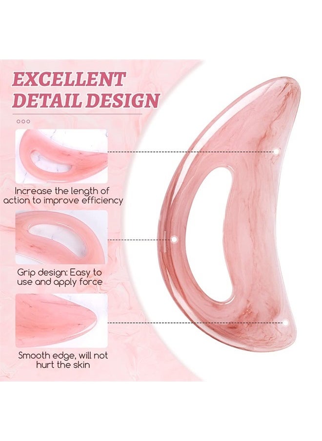 Gua Sha Massage Tool with Handle (Resin) Larger Guasha Scraping Tool for Back Neck Face Leg Massage, Lymphatic Drainage, Cellulite Remove - Large