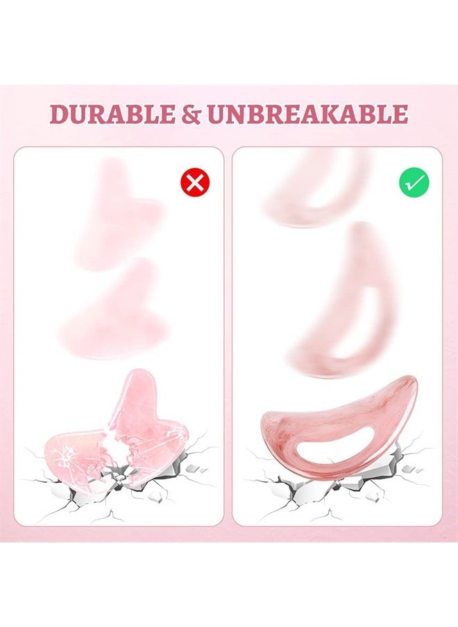 Gua Sha Massage Tool with Handle (Resin) Larger Guasha Scraping Tool for Back Neck Face Leg Massage, Lymphatic Drainage, Cellulite Remove - Large