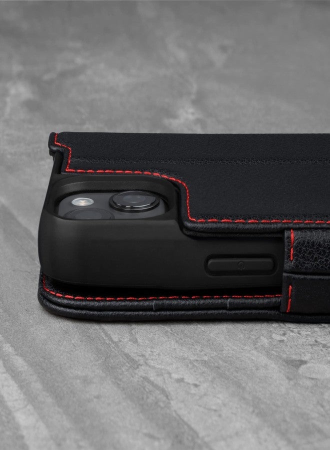 TORRO Case Compatible with iPhone 13 Mini - Premium Leather Wallet Case with Kickstand and Card Slots (Black) - Image 5