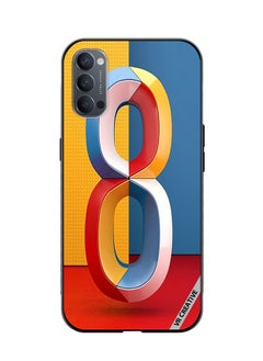 Protective Case Cover For Oppo Reno4 Number 8 Design Multicolour