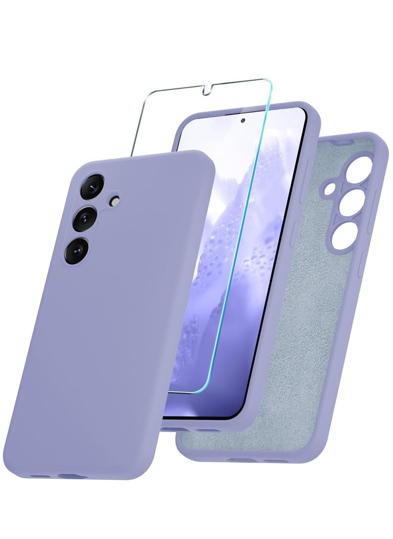 Raxoom Samsung Galaxy S24 Plus Silicone Case with Screen Protector - Full Body Shockproof Slim Cover, Soft Anti-Scratch Microfiber Lining, Wireless Charging Support (Lavender) - Image 5