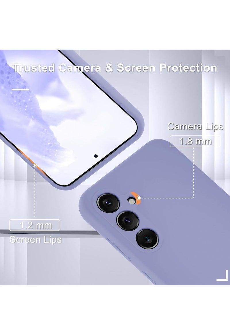 Raxoom Samsung Galaxy S24 Plus Silicone Case with Screen Protector - Full Body Shockproof Slim Cover, Soft Anti-Scratch Microfiber Lining, Wireless Charging Support (Lavender) - Image 4
