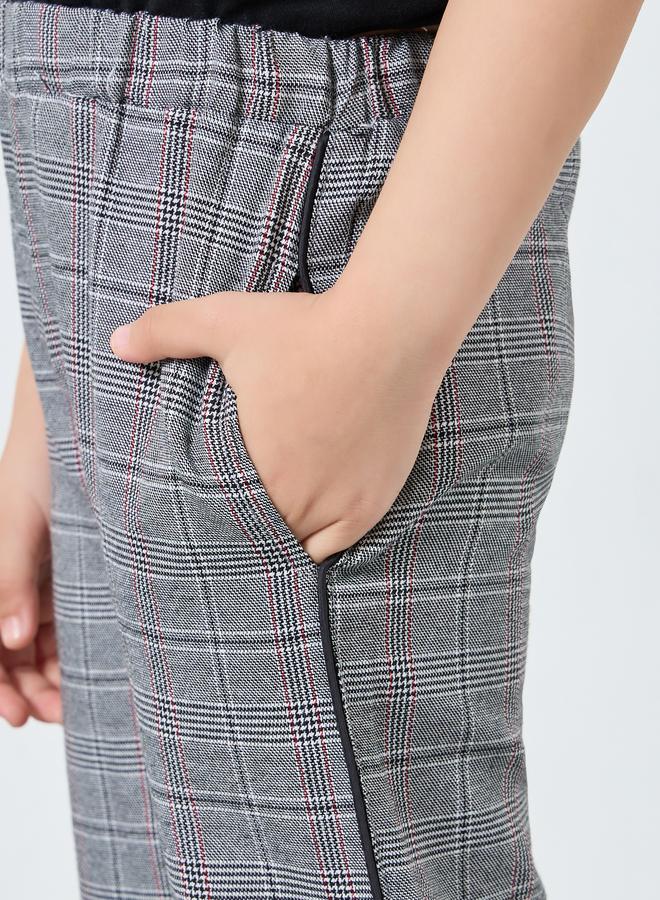 ستايلي بنطال بنقشة مربعات وخصر مطاطي - Image 3