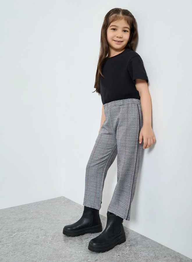 Styli Styli Checked Elastic Waist Pants