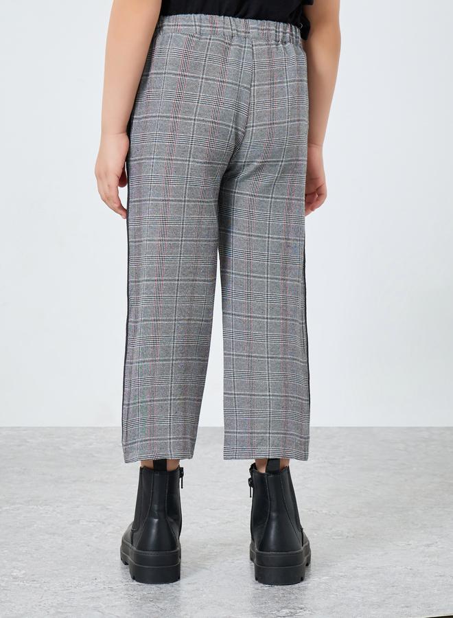 ستايلي بنطال بنقشة مربعات وخصر مطاطي - Image 4