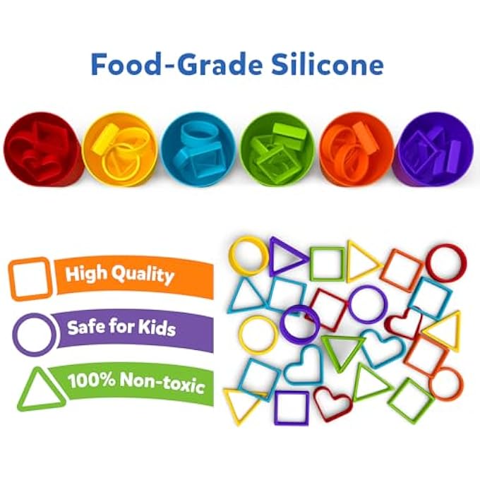 لعبة لوح فرز قوس قزح السيليكون - لعبة تعليمية وتعليمية لتطوير مهارات الفرز، العد، والتسلسل، هدية للأطفال الصغار ومرحلة ما قبل المدرسة من أعمار 3، 4، 5، 6 - Image 5