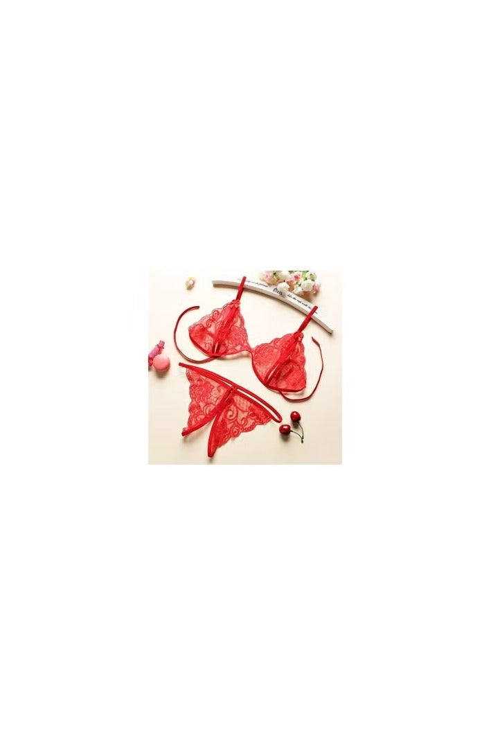 Shine in elegance and comfort with the perfect nightgown: a touch of romance for every night - Lace material - Red babydoll