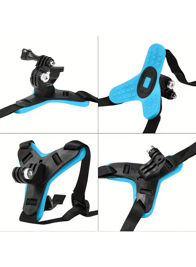 Blue Motorcycle Helmet Chin Strap Mount For Action Cameras Hero DJI Osmo Insta360 - Image 4