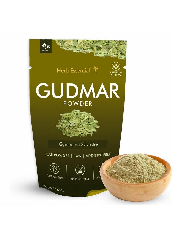 Herb Essential 100% Organic Gudmar Gymnema Leaf Powder 100g (3.52 oz), Natural Gymnema Leaf Ayurvedic Herbal Supplement, Non-GMO, Vegan & Paraben-Free - Image 1