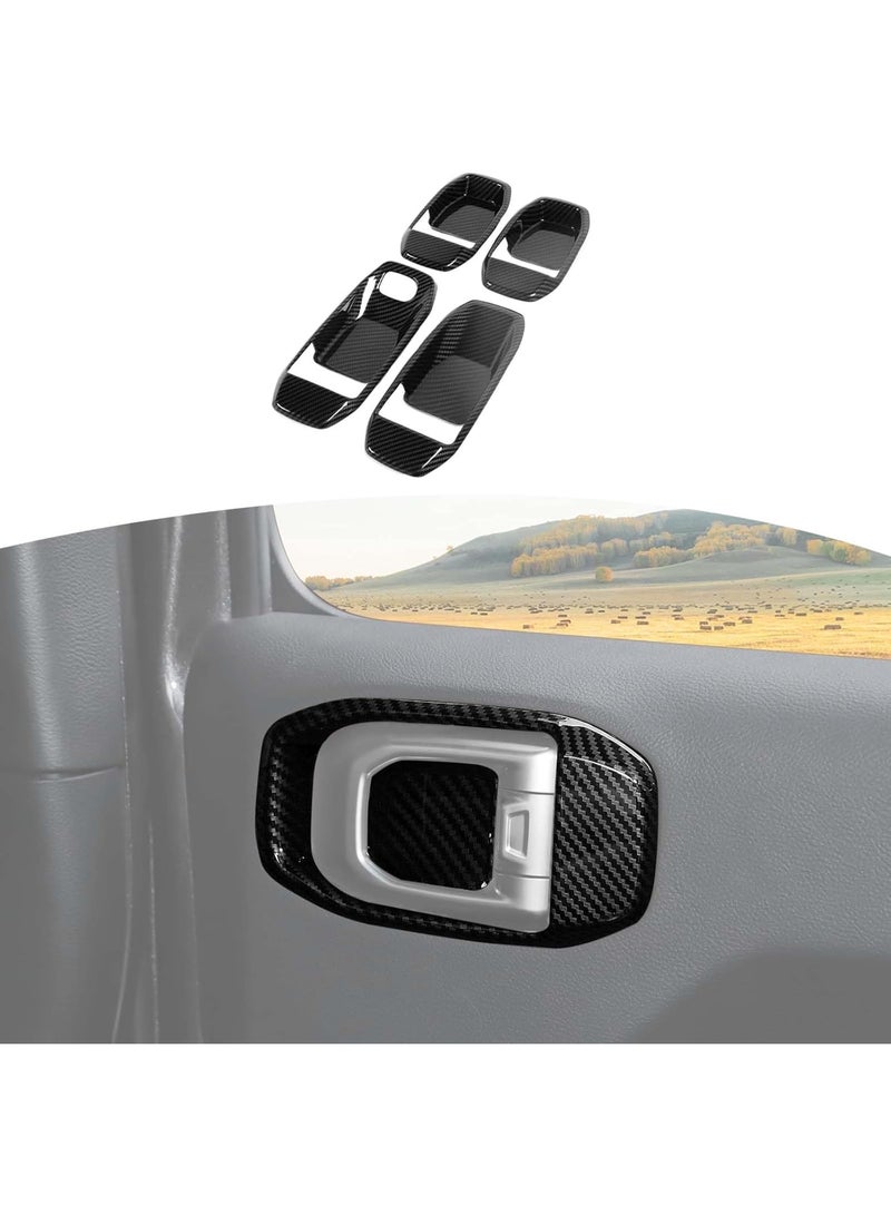 For Jeep JL Inner Door Handle Bowl Cover Trim for Jeep Wrangler JL JLU Gladiator JT 2018-2024 Carbon Fiber Interior Accessories 4pcs