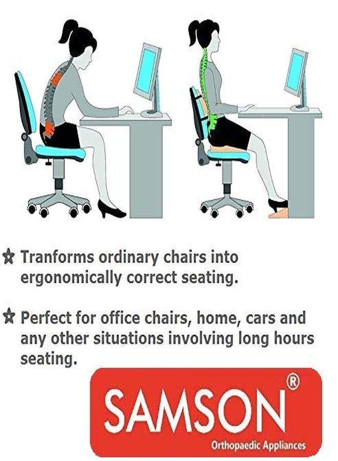 Samson Orthotics Orthopedically Designed Lumbar Support Cushion with High-Density Moulded Foam Back Rest for Office Chair, Car Seat, Sofa for Men and Women - Image 5