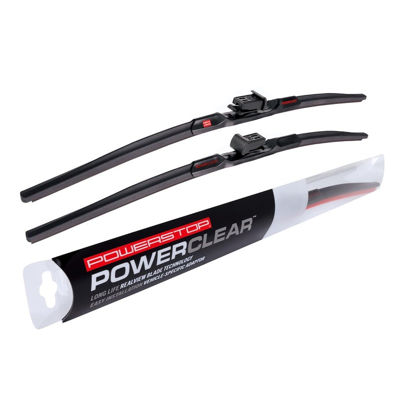 POWERSTOP PowerClear â€“ PCK-2222-3 - Front 22" + 22" Windshield Wiper Blade Set, Top Lock For Chevy Silverado 1500/2500/3500, GMC Sierra 1500/2500/3500, Suburban, Yukon, Escalade [Model Specific]