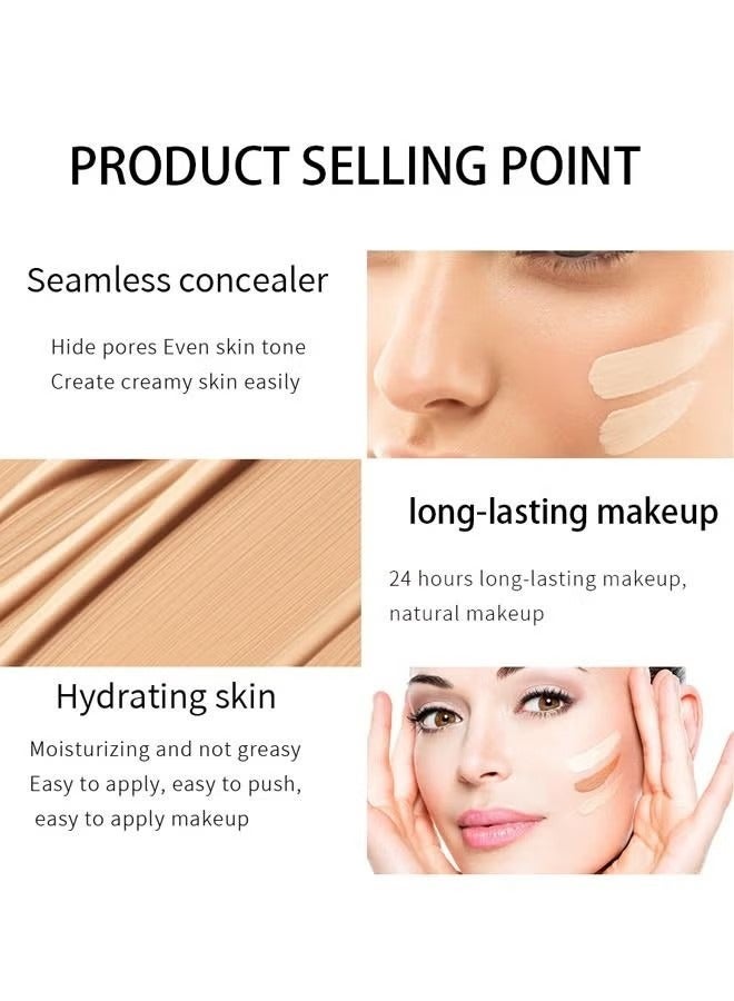 Julystar Matte Non Porous Foundation, Long Lasting Natural Lightweight Moisturizing Concealer, Oil Control Foundation 30ml, Classic Ivory #02 - Image 3