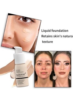 Julystar Matte Non Porous Foundation, Long Lasting Natural Lightweight Moisturizing Concealer, Oil Control Foundation 30ml, Classic Ivory #02  - Image 2
