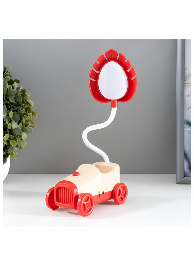 Generic - Car Shape Rechargeable LED Table Lamp, Adjustable Study Desk Lamp, LED Table Reading Light and Night Light for Kids Room with Pen Holder and Writing Instruments (Green x Beige) - Image 1