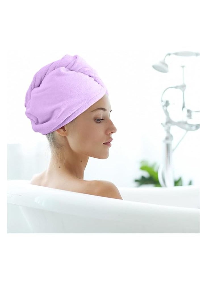 Generic - hanso Hair Drying Cap Microfiber - Quick Drying, Gentle Care, and Fun Design hair turbans for wet hair, curly hair, hair drying towel (Orange & Purple) (2 Set) - Image 1