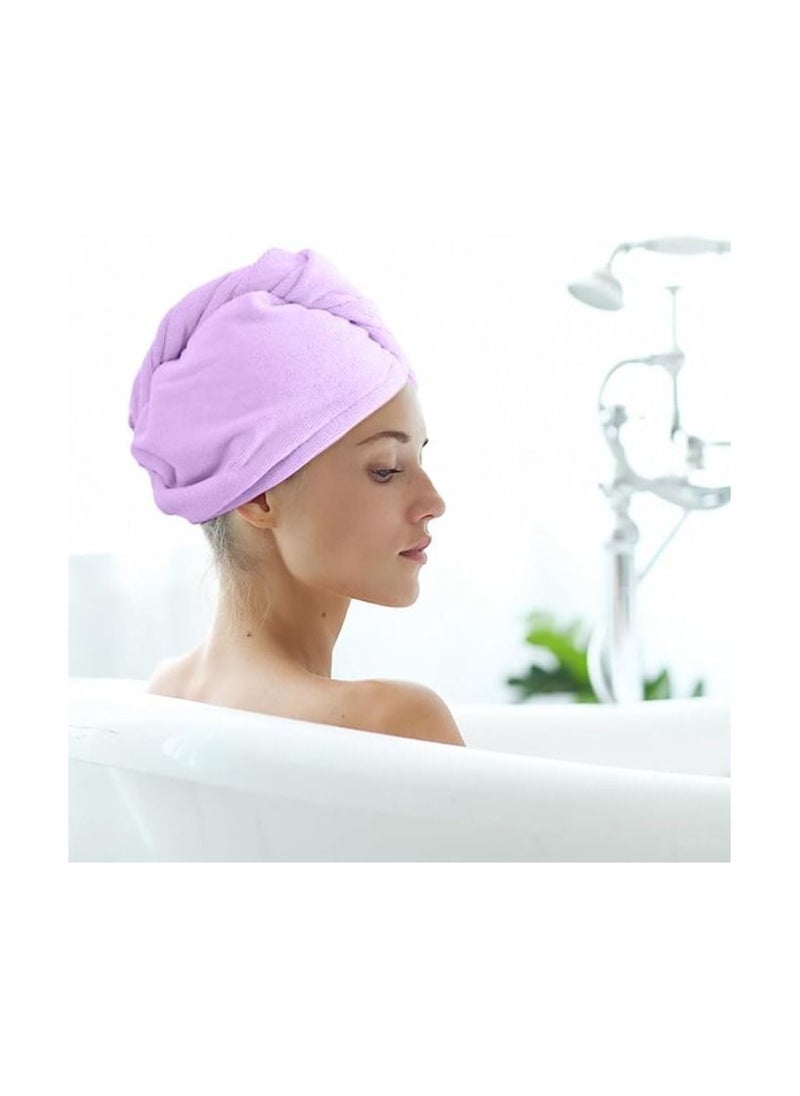Generic - hanso Hair Drying Cap Microfiber - Quick Drying, Gentle Care, and Fun Design hair turbans for wet hair, curly hair, hair drying towel (Orange & Purple) (2 Set) - Image 1