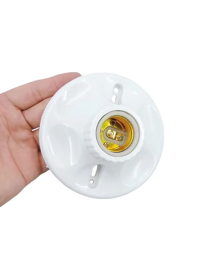 3pcs White Ceramic E27 Lamp Holder Surface Mounted Bulb Socket DIY Lighting - Image 3