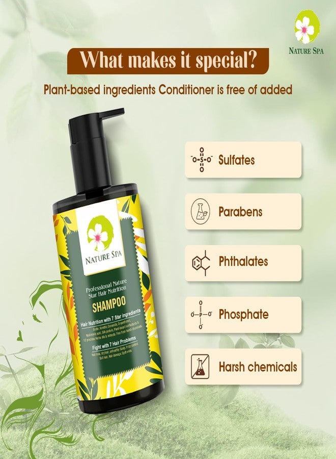 NATURE SPA شامبو ناتشر سبا المضاد لتساقط الشعر | تحكم في تساقط الشعر ١٠ أضعاف مع الكيراتين والبيوتين والسيراميد وحمض الهيالورونيك وبروتين الأرز وماء جوز الهند | يُصلح الشعر الجاف والباهت والمجعد | يقلل تساقط الشعر بنسبة تصل إلى ٩٩٪ ويعزز نموه | مُختبر من قبل أطباء الجلدية | خالٍ من الكبريتات والبارابين | شامبو نباتي لم يُختبر على الحيوانات، غني بمواد فعالة سطحية مشتقة من الطبيعة | للرجال والنساء | ٣٠٠ مل - Image 4