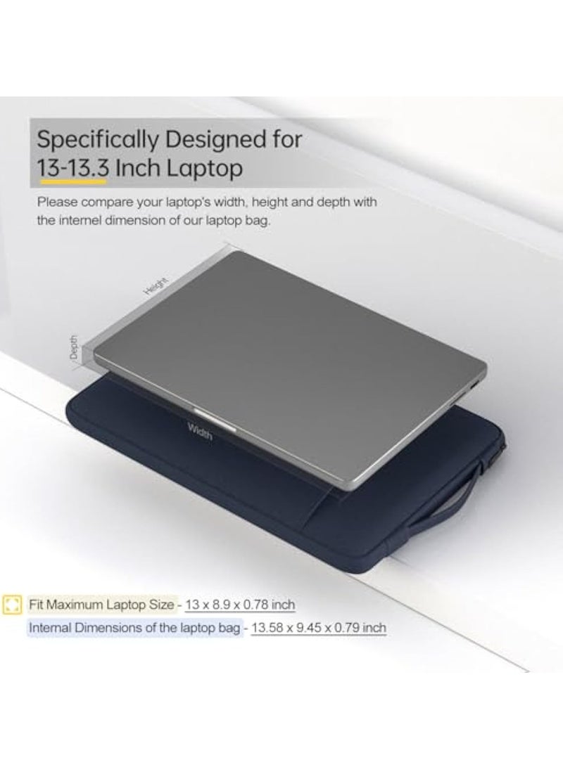 Captaintech 13-Inch Laptop Sleeve Case with Handle for 2025-2022 MacBook Air 13.6 with M4 M3 M2 Chip (A3240 u0026 A3113 u0026 A2681) u0026 for MacBook Pro 13.3(M2) Travelling Carrying Canvas Bag Protective Acce - Image 3