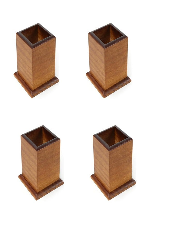 HAWOK Wood Toothpick Holders Set 4 Pcs, 2.44" L x 2.44" W x 2.83" H, Square Toothpick Containers for Home, Kitchen and Restaurant - Image 1