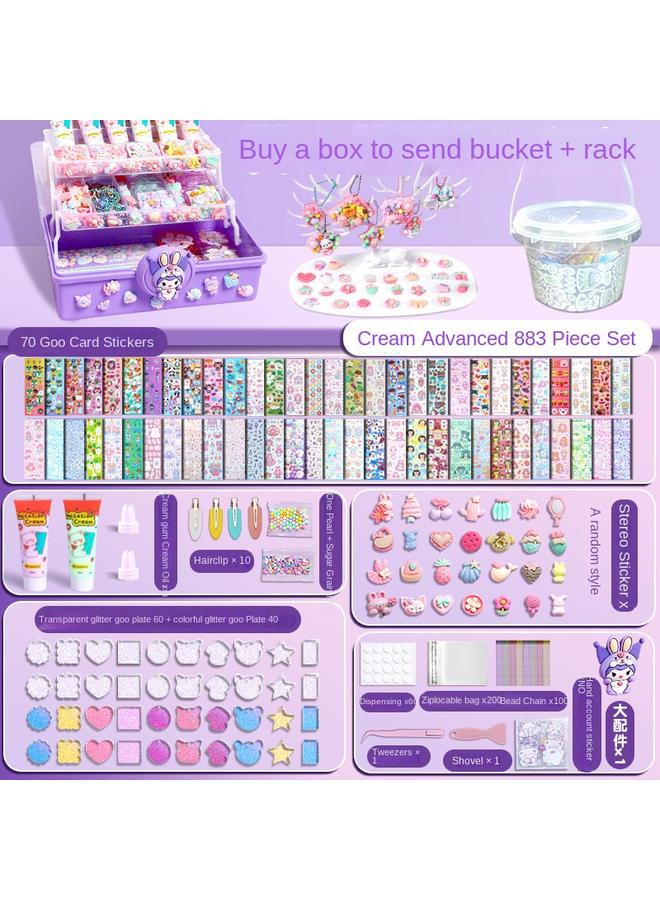 Bluejw Cream Gel Goo Card Suit Sticker Toy Diy Goo Plate Hand Account Children's Toy Gift Box Set Handmade Material Bag - Image 1