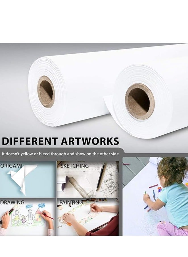 Generic Jumbo White Easel Drawing Paper Roll 44cm x 50meter 1970 inch 80gsm, Arts and Crafts Stand Rolls for Kids Students Paintings Plotter Drawings Tracings Gift Wrapping Table Cover Poster Butcher Papers - Image 4