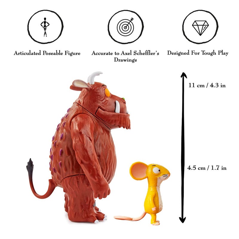 WOW! STUFF Julia Donaldson The Gruffalo and Mouse Twin Pack Collectable Action Figures | Articulated Character Play | Official Toys and Gifts from The Books, TV and Animation Movie Series - Image 3