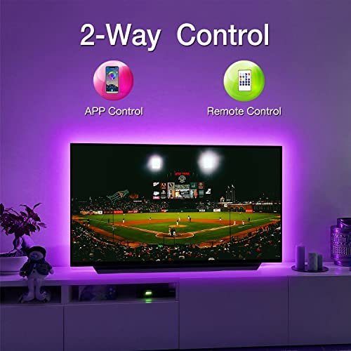 DAYBETTER TV Led Backlight 85Inch, 20ft Led Lights for TV 85-100 Inch, Led Strip Lights with Remote, Music Sync Bluetooth APP TV Light Behind, USB TV Lights for Bedroom, Mood Lighting, Gaming Room Decor - Image 4