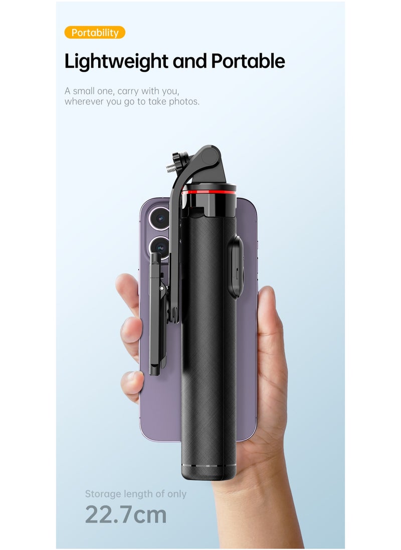 Extended handle, detachable design, multifunctional fill light, stable tripod selfie stick