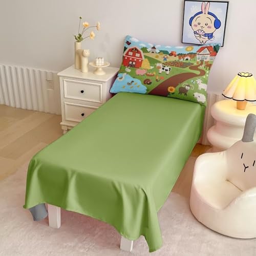 CKOU CCOO 4 Pieces Toddler Bedding Set for Boys Girls,Farmhouse Farm Animal Toddler Comforter Set Bed in a Bag Includes Comforter, Flat Sheet, Fitted Sheet and Pillowcase - Image 4