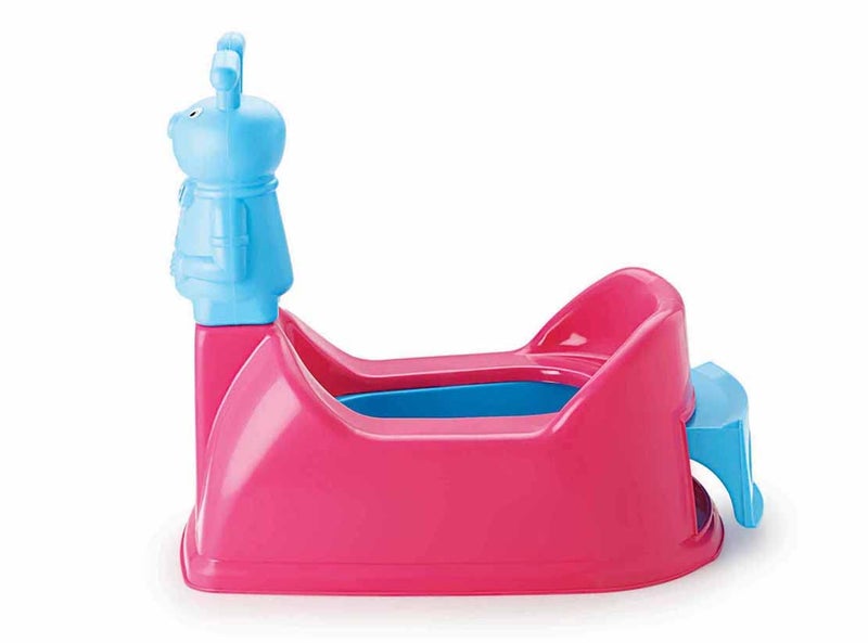 Liza Big Size Teddy Face Style Toilet Trainer Baby Potty Seat With Removable Tray & Closing LID ( For 6-48 Month Kids) (Pink) - Image 4