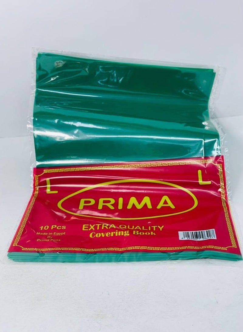 بريما جلاد الكشكول الكبيراللميع  الجلاد البلاستيك بجراب  الكيس : ١٠ جلدات   غلاف كتاب بريما لوكس اخضر - Image 1