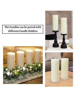 SIHIYA LIFE Set of 2 Ivory Pillar Candles| 3 x 12 inch | Unscented & Dripless Candles for Decor, Events, Restaurants | Natural Wax with Cotton Wicks | 135 hrs/candle Burn Time  - Image 3