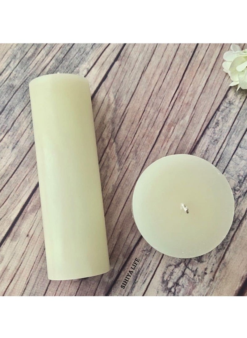 SIHIYA LIFE Set of 2 Ivory Pillar Candles| 3 x 12 inch | Unscented & Dripless Candles for Decor, Events, Restaurants | Natural Wax with Cotton Wicks | 135 hrs/candle Burn Time  - Image 4
