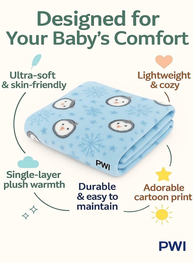 PWI Supersoft Baby Blanket Wrapper for Newborn | 30x40 inches | Lightweight AC Blanket for 0-2 Years | Ultra Soft & Skin-Friendly | Pack of 2 (Grey and Blue) - Image 5
