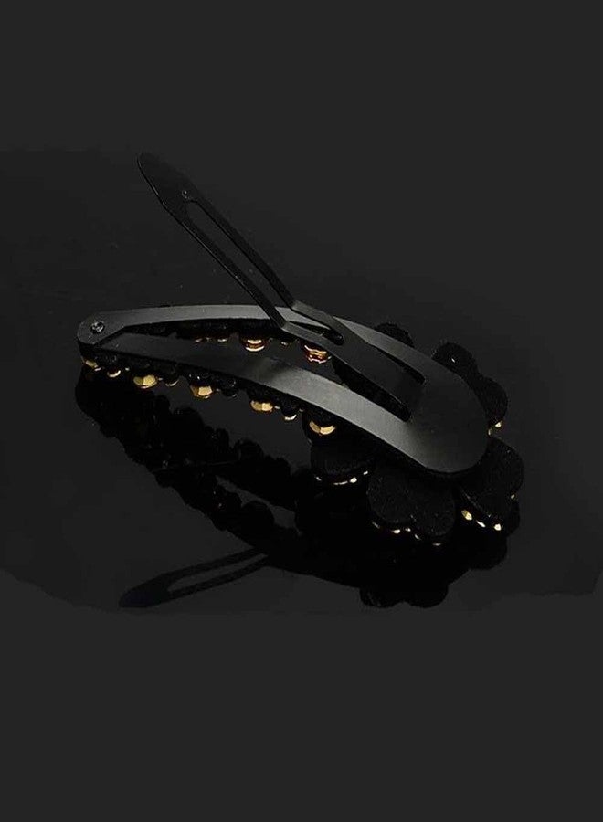 Teensery 5 Pcs Rhinestone Snap Hair Clips Sparkly Crystal Flower Hair Clips Hair Barrettes No Slip Hairpins Hair Accessories for Women and Girls - Image 3