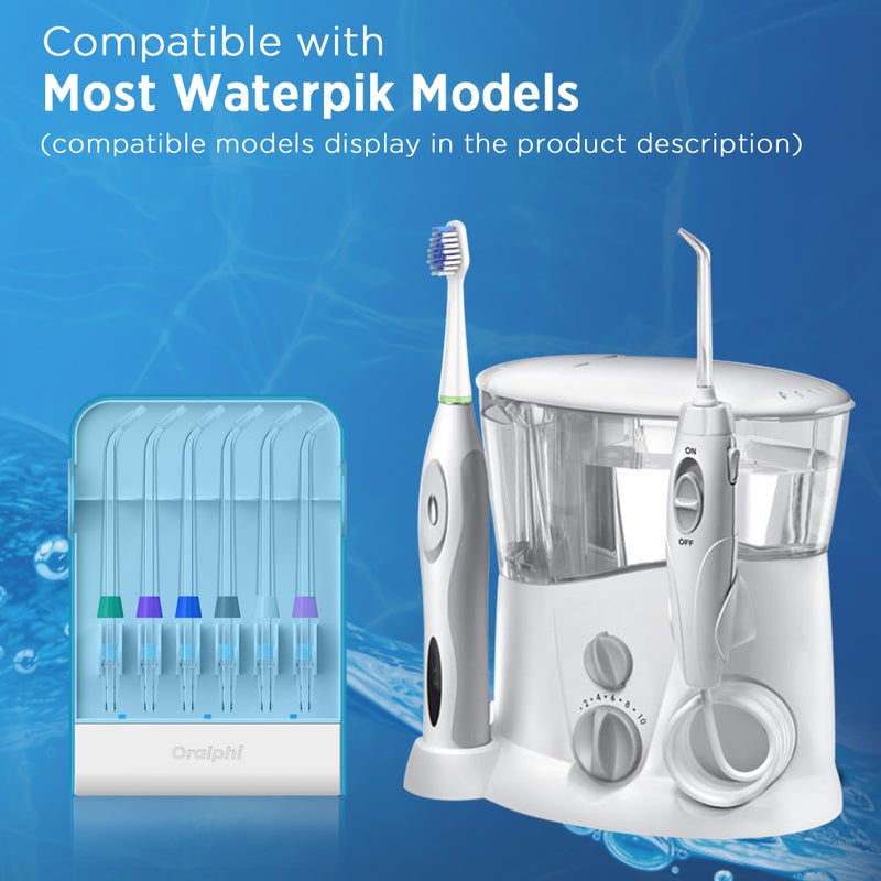 Oralphi Replacement Tips for Waterpik Water Flosser (6 Orthodontic Tips) - Image 2
