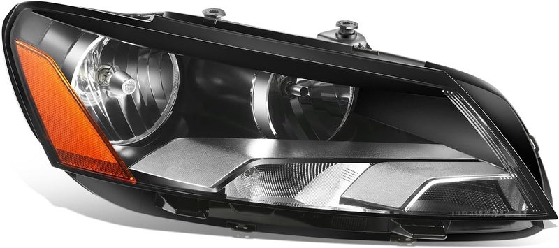 Auto Dynasty Halogen Headlight Assembly for VW Passat 2012-2015, Right Side, Black Housing - Image 1