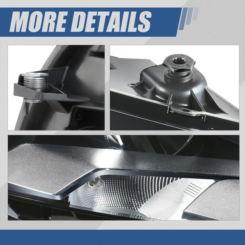 Auto Dynasty Halogen Headlight Assembly for VW Passat 2012-2015, Right Side, Black Housing - Image 5