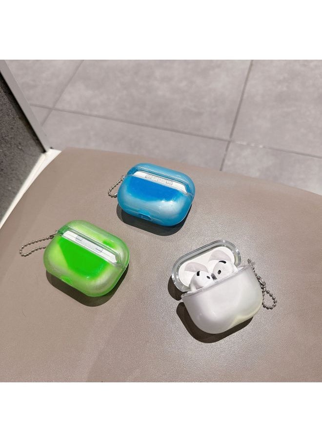 Generic - Suitable For AirPods Pro2 Liquid Luminous Quicksand Protective Cover For Apple1/2/3/4 Generation Pro Earphone Cover-Color:White-Model:Universal For Airpodspro/pro2 - Image 1
