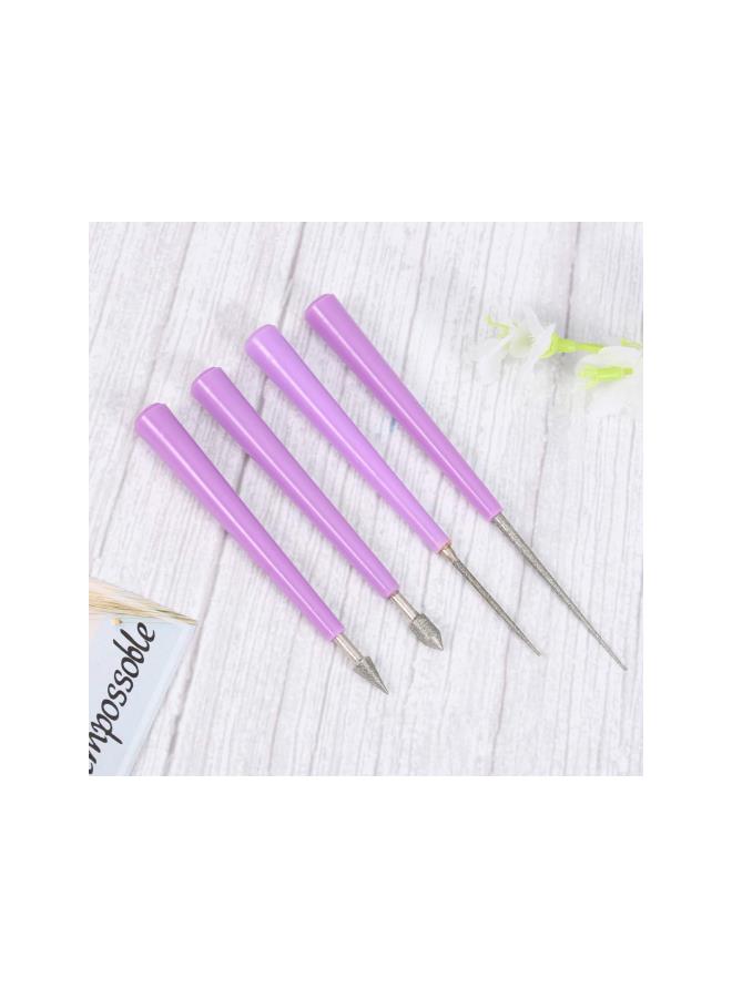 كلاراكو مجموعة مكونة من 4 قطع من ملفات الماس ذات الحبيبات المسطحة ومبرد إبرة الماس وأدوات التلميع ومكبرات فتحات الخرز - Image 3