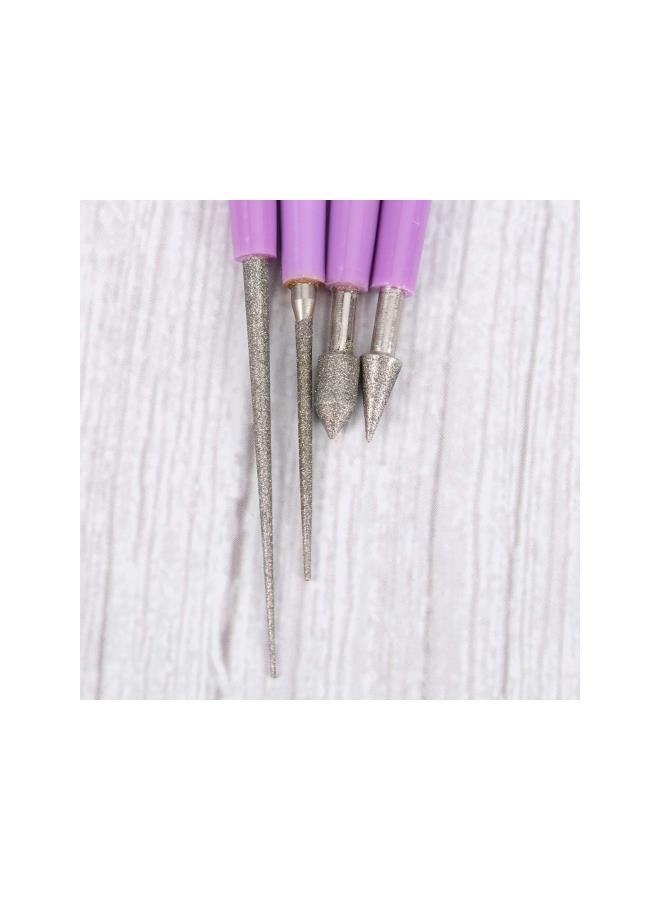 كلاراكو مجموعة مكونة من 4 قطع من ملفات الماس ذات الحبيبات المسطحة ومبرد إبرة الماس وأدوات التلميع ومكبرات فتحات الخرز - Image 4