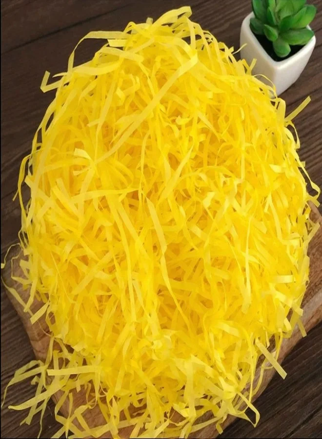 Share The Love Eco-Friendly Crinkle Cut Shredded Paper Filler – Vibrant, Durable, and Perfect for Gift Packaging & Crafts (100 grams, Yellow)