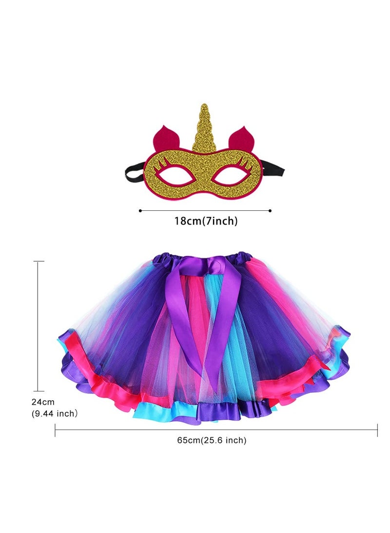 Zikra Superhero Costumes for Girls Toddlers Cloak Super Hero Cape with Rainbow TuTu Dress Little Princess Up - Image 2
