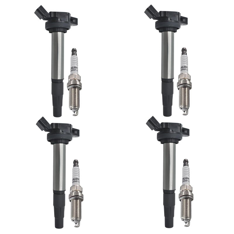 Autowxjq Iridium Spark Plug Ignition Coil Pack UF596 Set of 4pcs Compatible with 2009 2010 2011 Toyota Corolla S Matrix Prius 2012 2013 2014 CT200h IM XD Pontiac Vibe 18L for UF619 9091902258 C1714