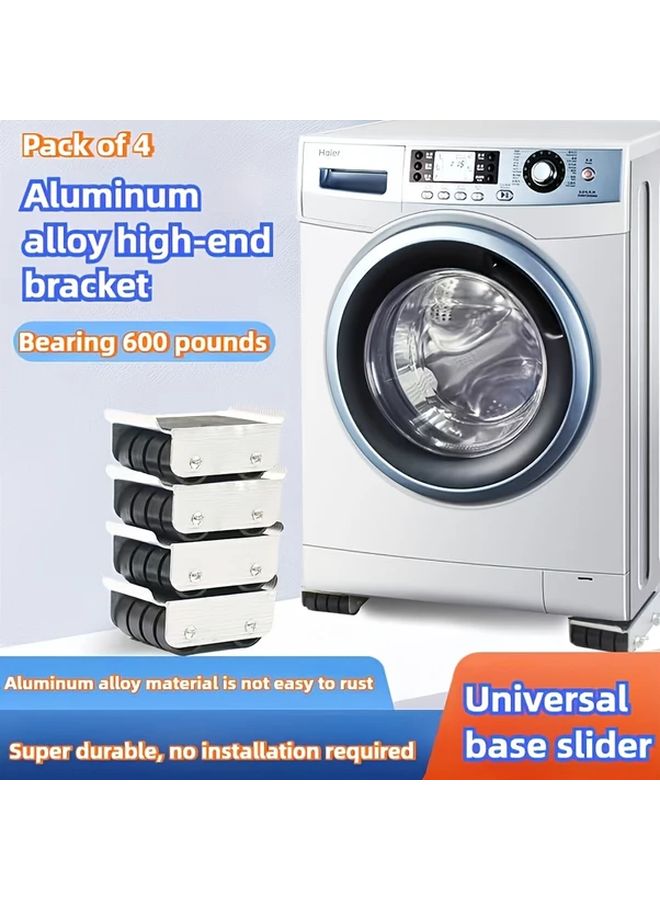 4Pcs Aluminum Alloy Sliding Base For Washing Machine Refrigerator Furniture - Image 2