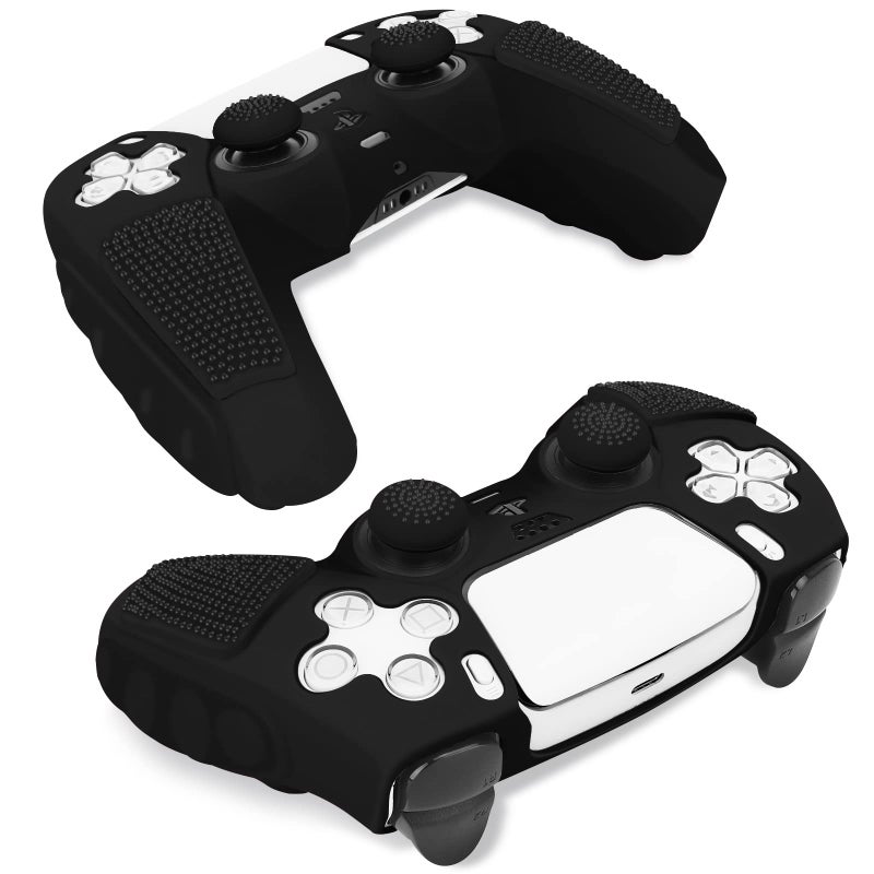 SIKEMAY Anti-Slip PS5 Controller Skin, Soft Thicken Non-Slip Studded Silicone Gel Grip Protective Cover Case for PlayStation 5 Controller Grip, 2 Pack with 8 x Thumb Grip Caps - Image 3
