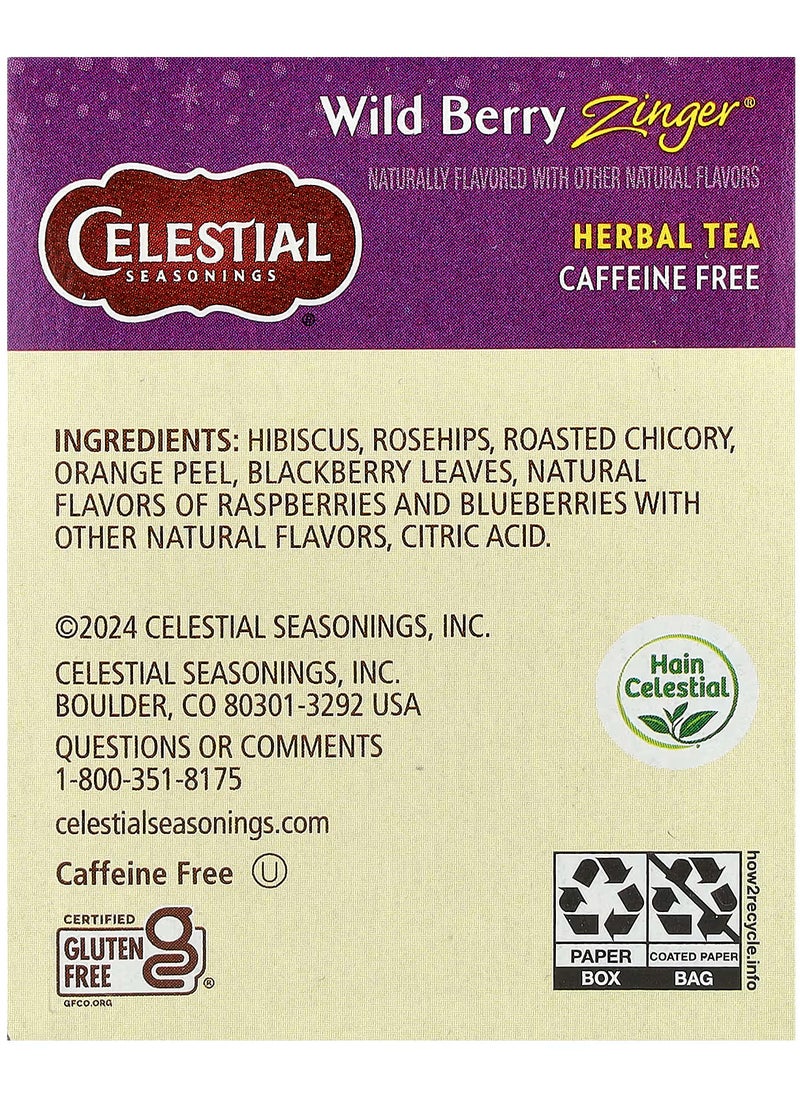 CELESTIAL SEASONINGS Herbal Tea, Wild Berry Zinger®, 20 Tea Bags, 1.6 oz (47 g)  - Image 2